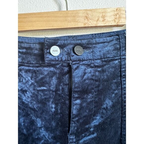 PAIGE Women's Cut Dark Blue Mayslie Mid Rise Lustrous Velvet Jogger Size 28 - Picture 6 of 11